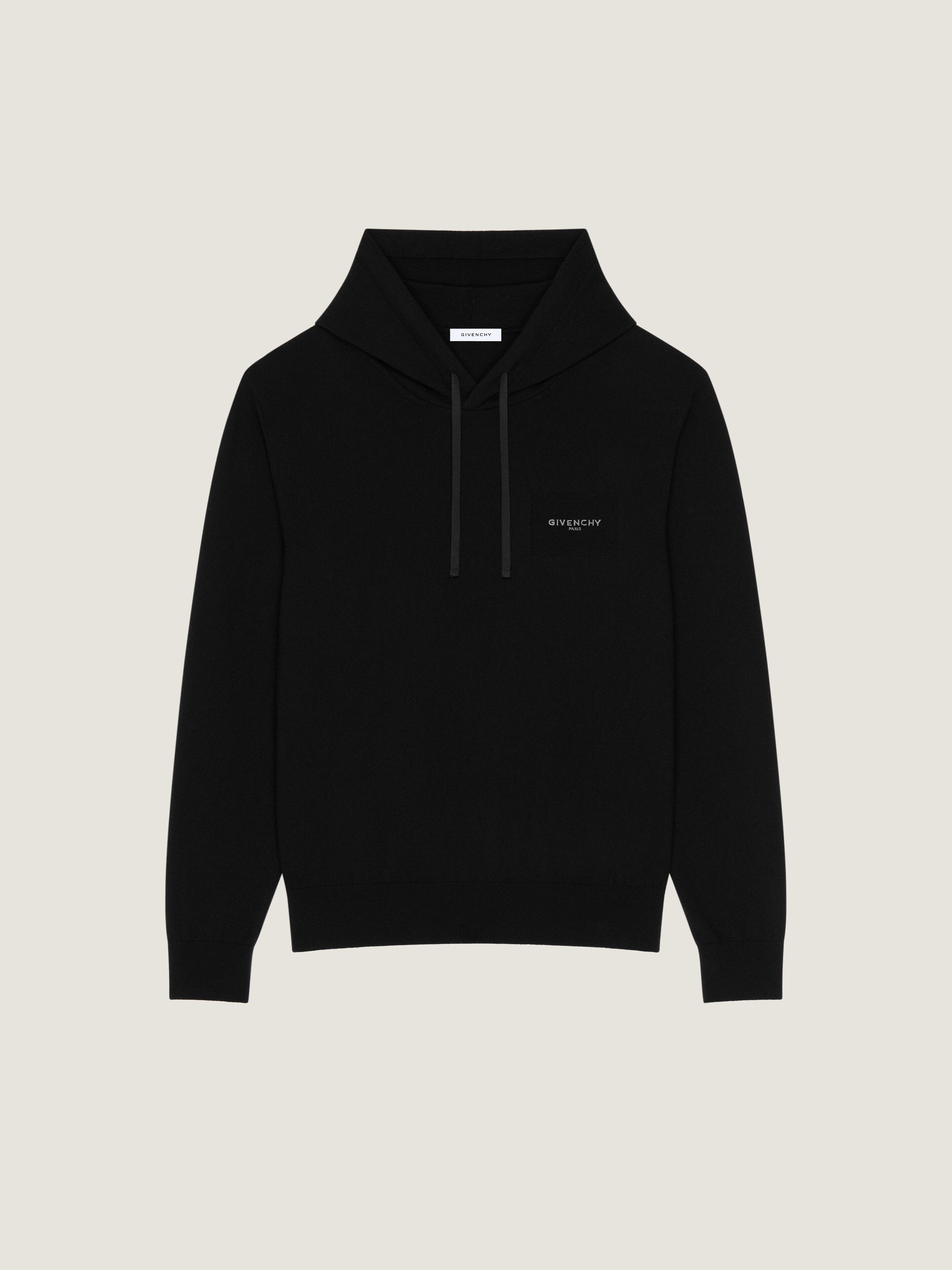 Hoodie in wool and cashmere embroidered GIVENCHY Paris